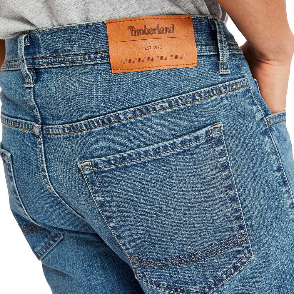 Pantaloni Timberland Barbati Albastri - Regular Fit Denim Jeans - Romania - WAMJGC864